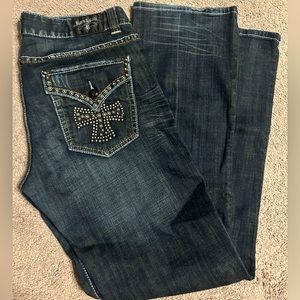 Rock n roll cowgirl studded jeans